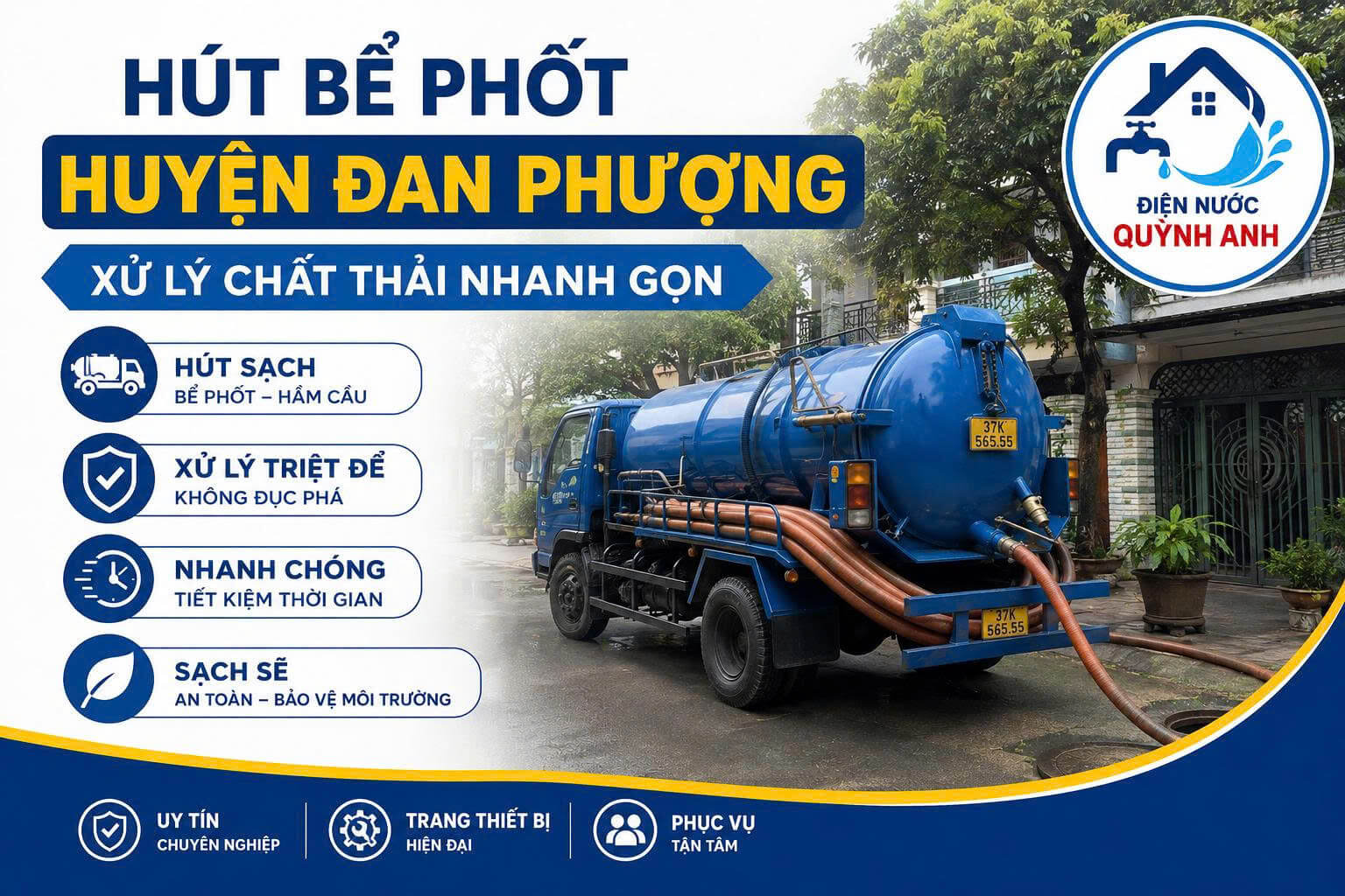 Hút Bể Phốt Huyện Đan Phượng Xử Lý Chất Thải Nhanh Gọn