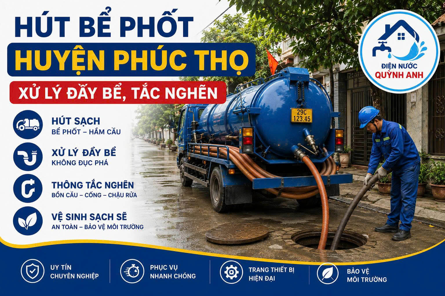Hút Bể Phốt Huyện Phúc Thọ