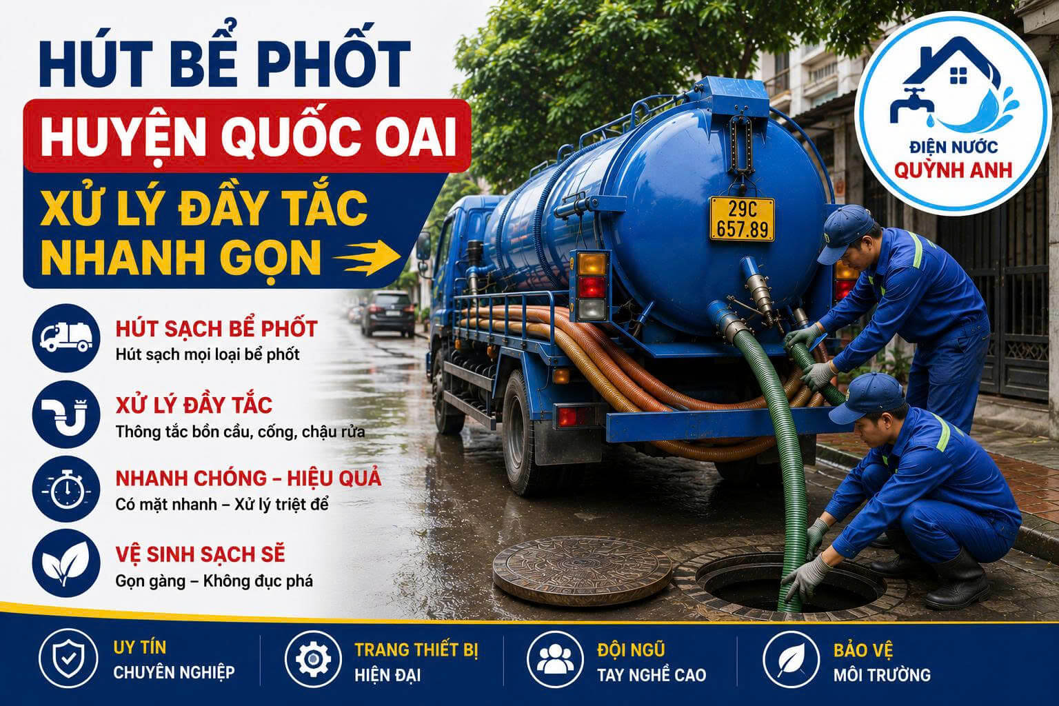 Hút Bể Phốt Huyện Quốc Oai
