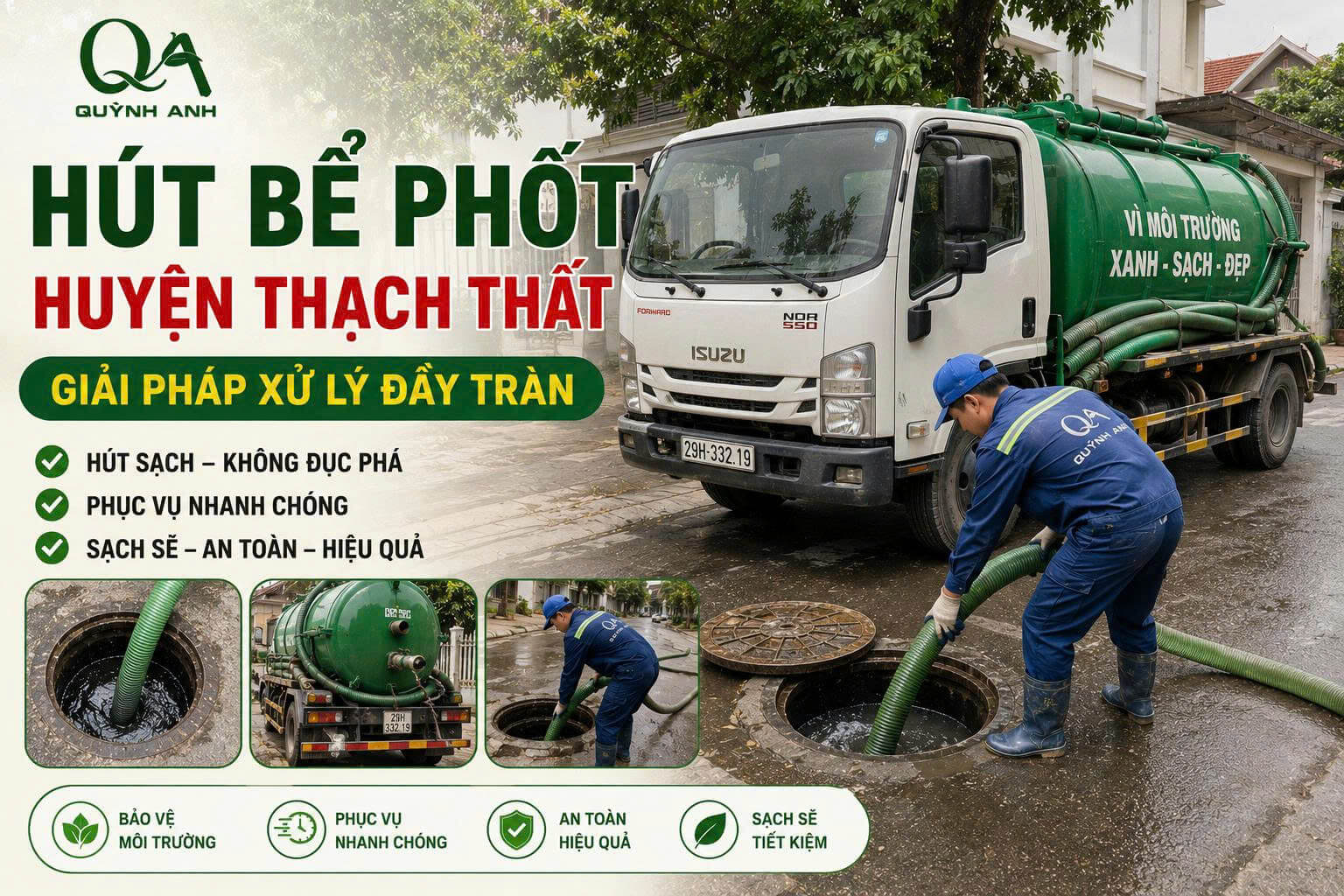 Hút Bể Phốt Huyện Thạch Thất