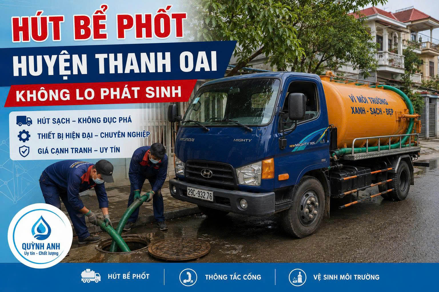 Hút Bể Phốt Huyện Thanh Oai Không Lo Phát Sinh