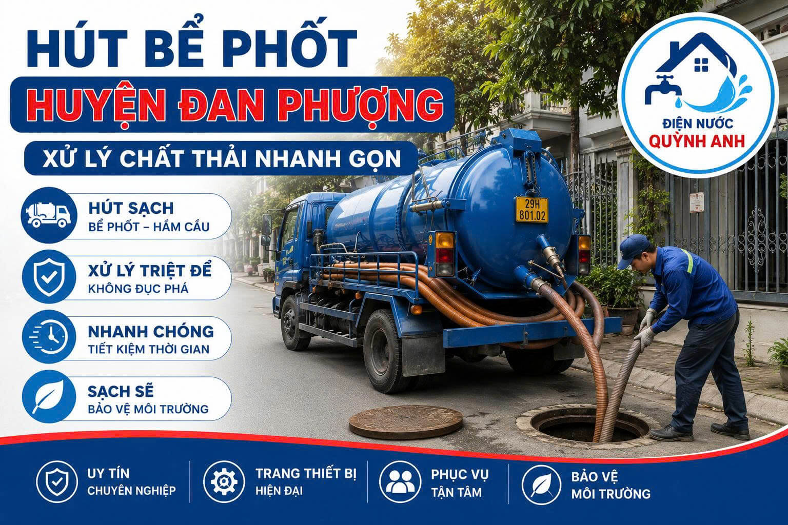 Hút Bể Phốt Tại Huyện Đan Phượng