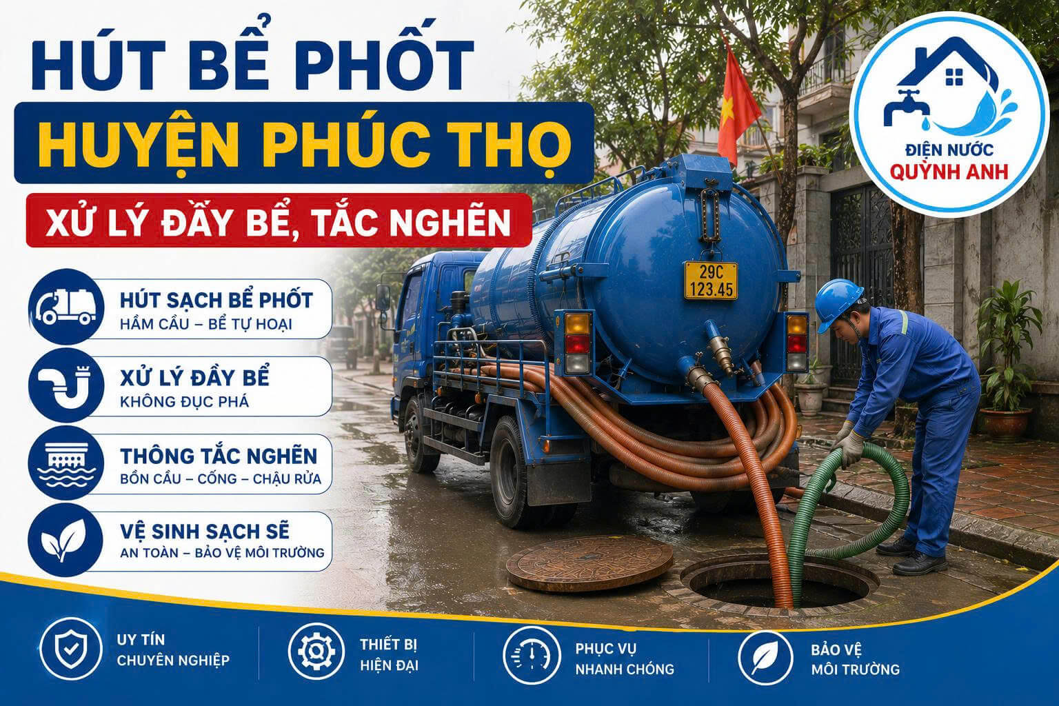 Hút Bể Phốt Tại Huyện Phúc Thọ
