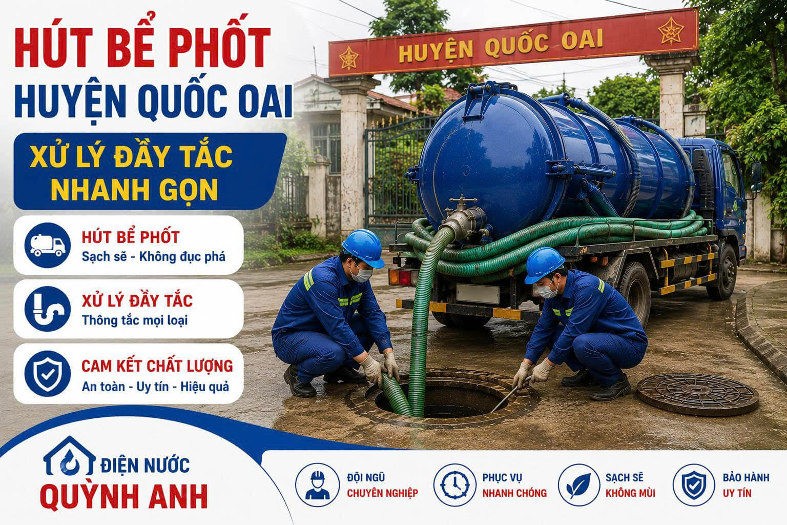 Hút Bể Phốt Tại Huyện Quốc Oai