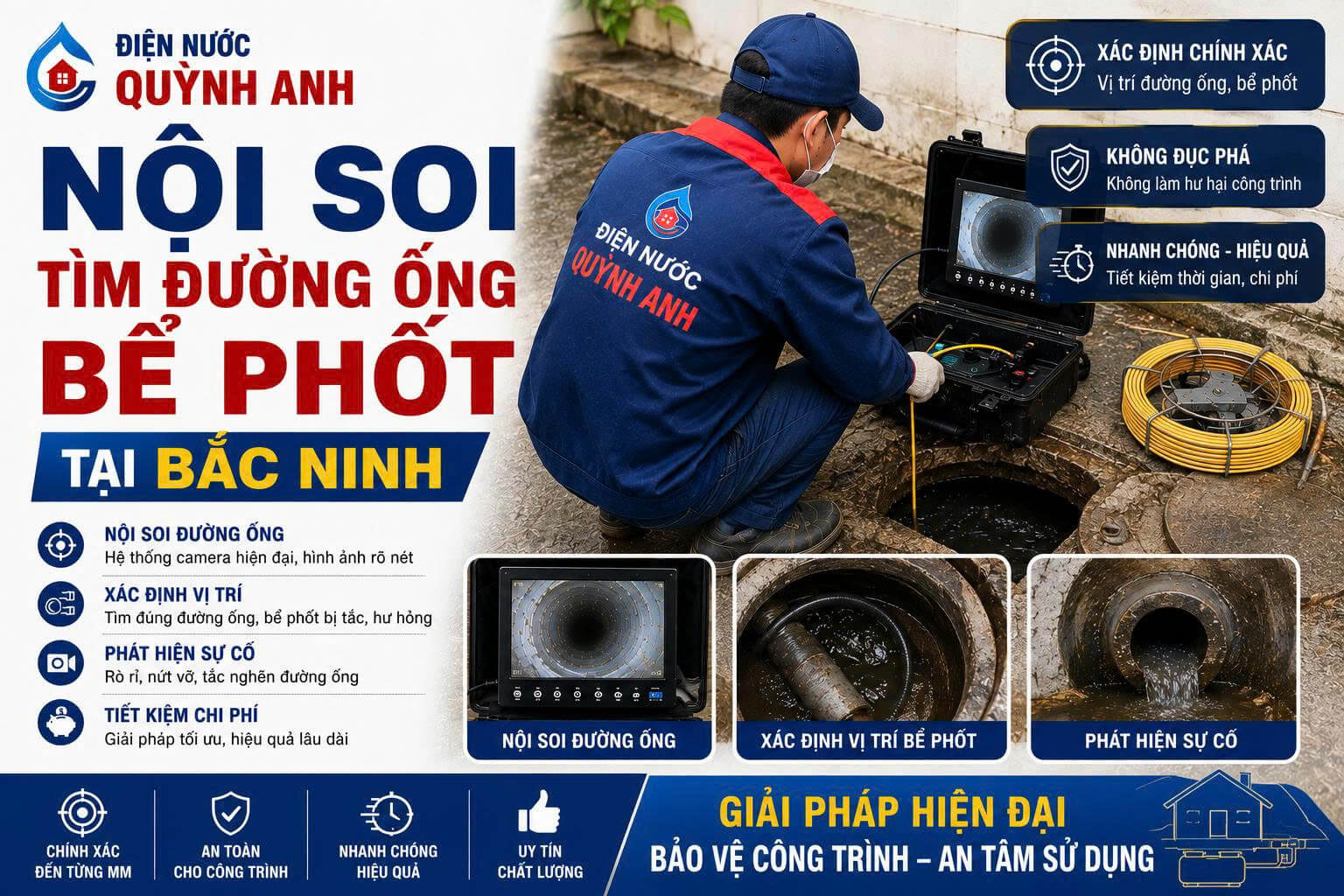 Nội Soi Tìm Đường Ống Bể Phốt Bắc Ninh