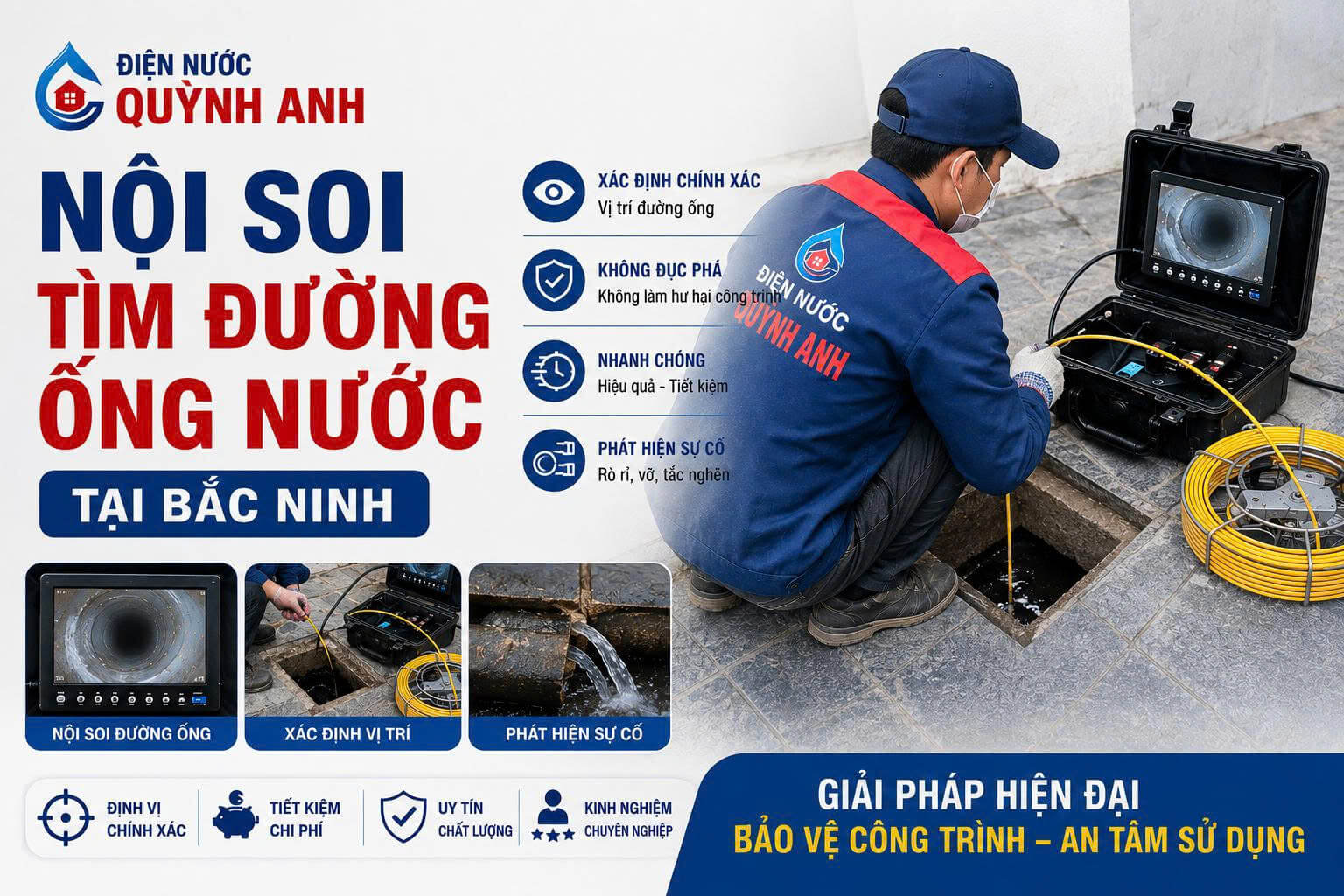 Nội Soi Tìm Đường Ống Nước Tại Bắc Ninh