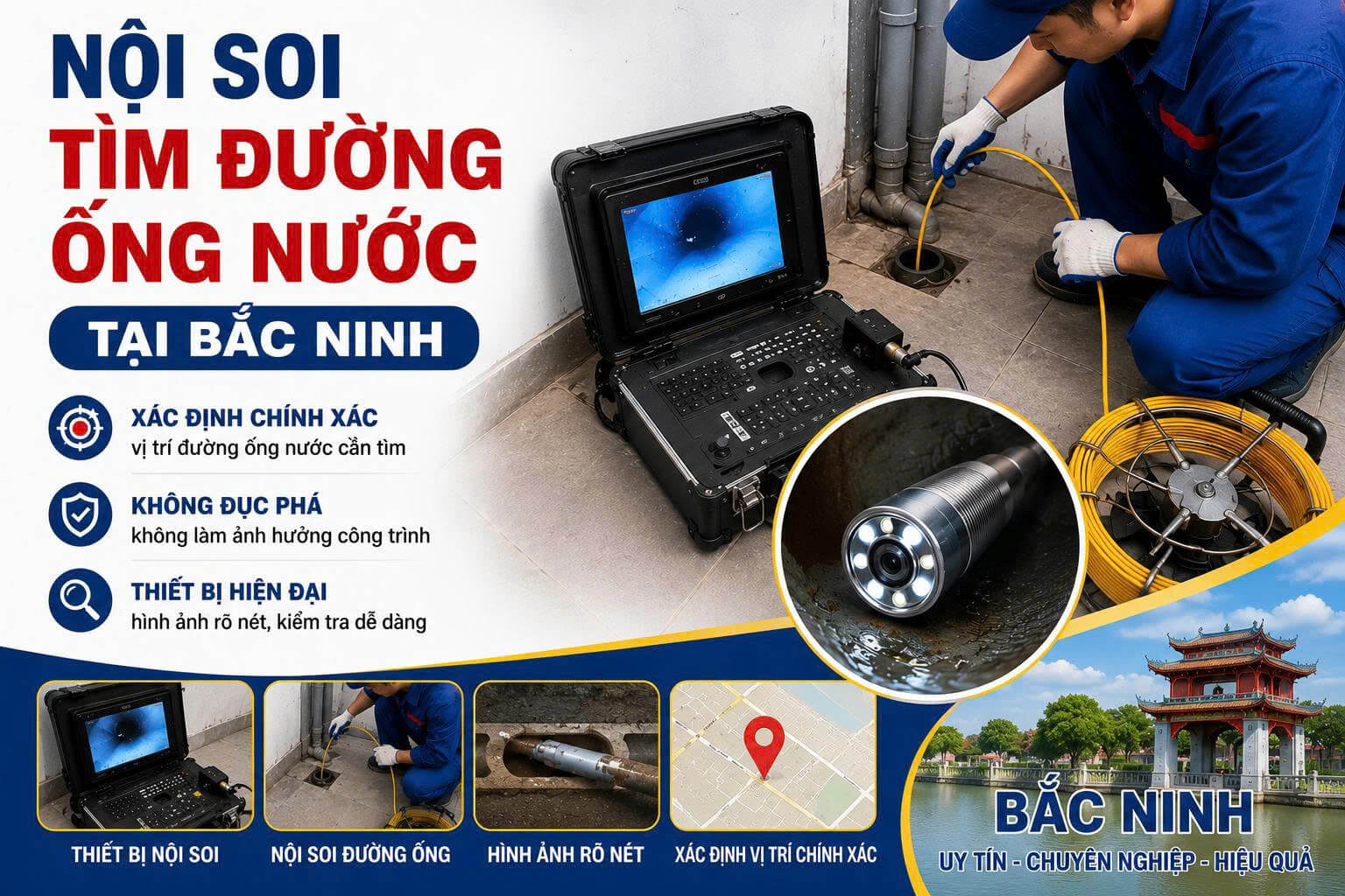 Nội Soi Tìm Đường Ống Nước ở Bắc Ninh