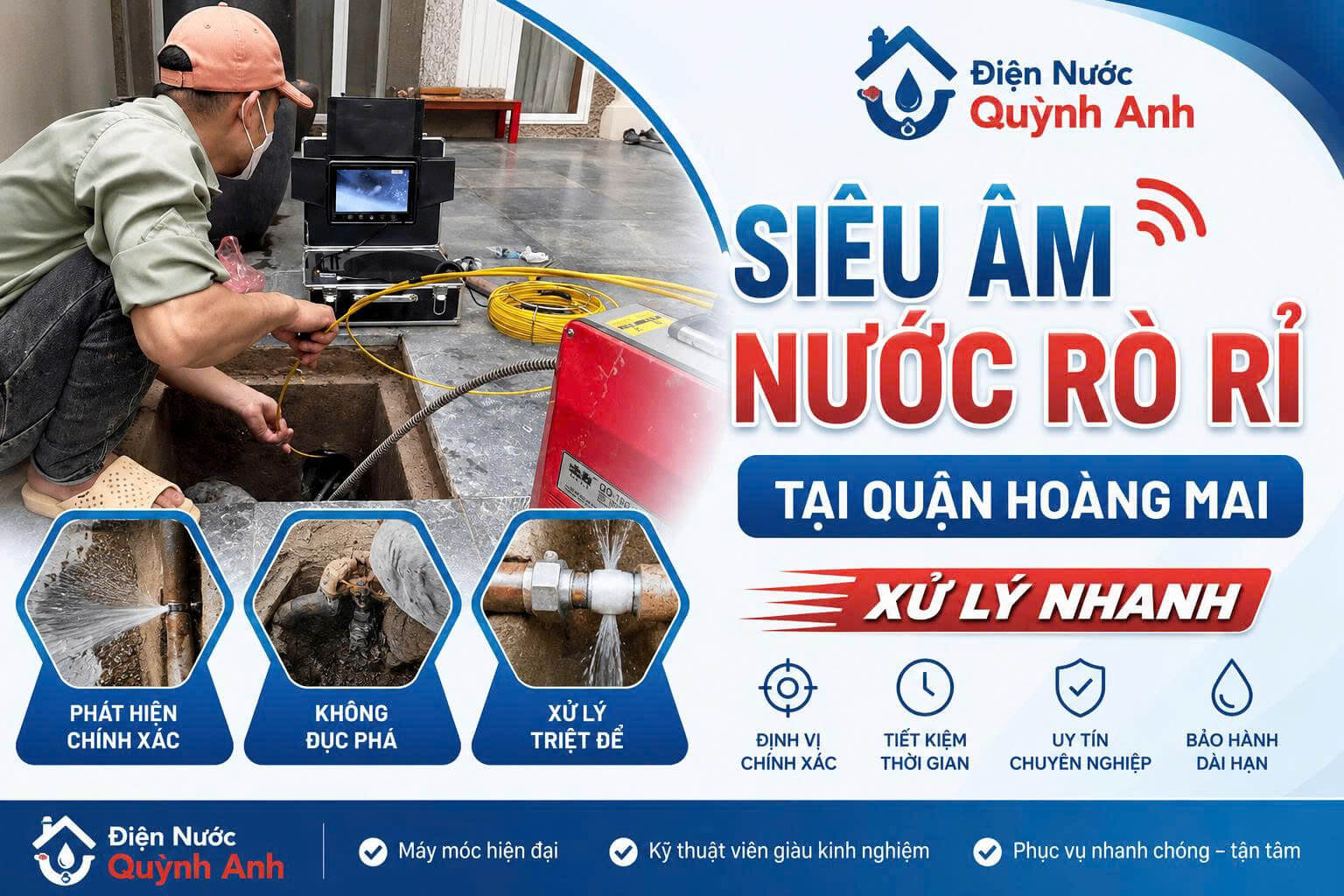 Siêu Âm Nước Rò Rỉ Tại Hoàng Mai