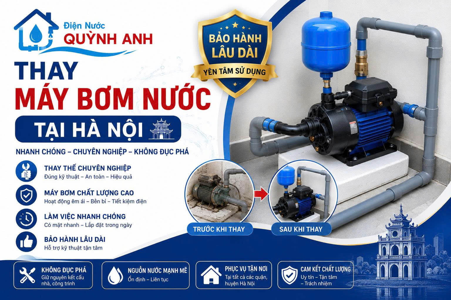 Thay Máy Bơm Nước ở Tại Hà Nội