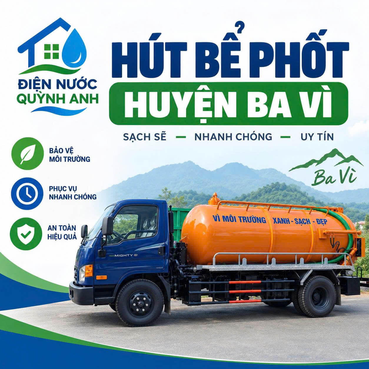 Hút Bể Phốt Huyện Ba Vì