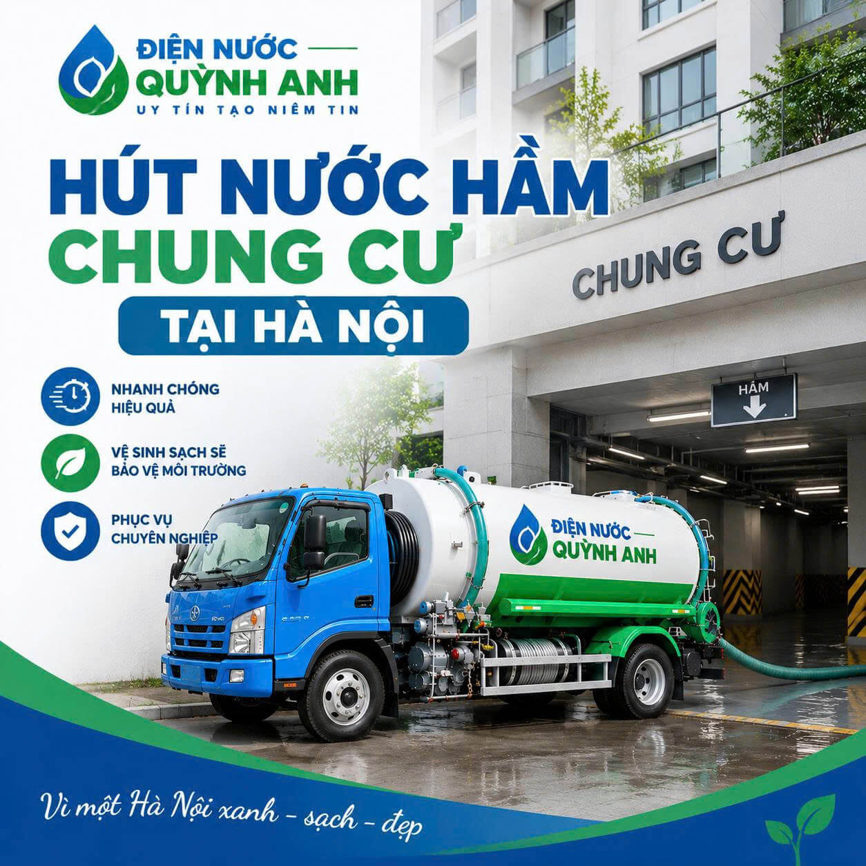 Hút Nước Hầm Chung Cư Hà Nội