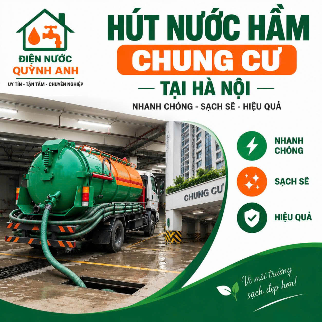 Hút Nước Hầm Chung Cư Tại Hà Nội