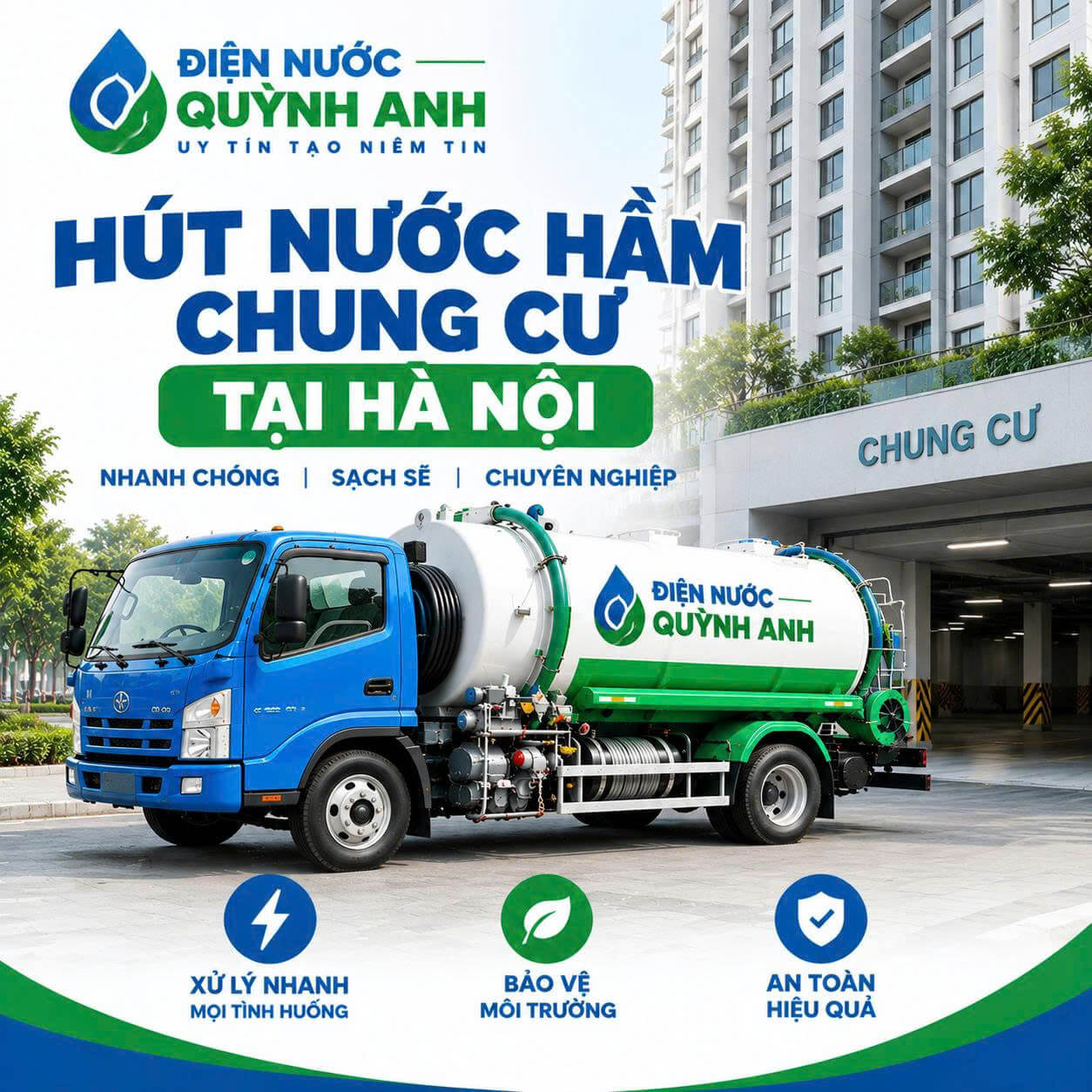 Hút Nước Hầm Chung Cư ở Hà Nội