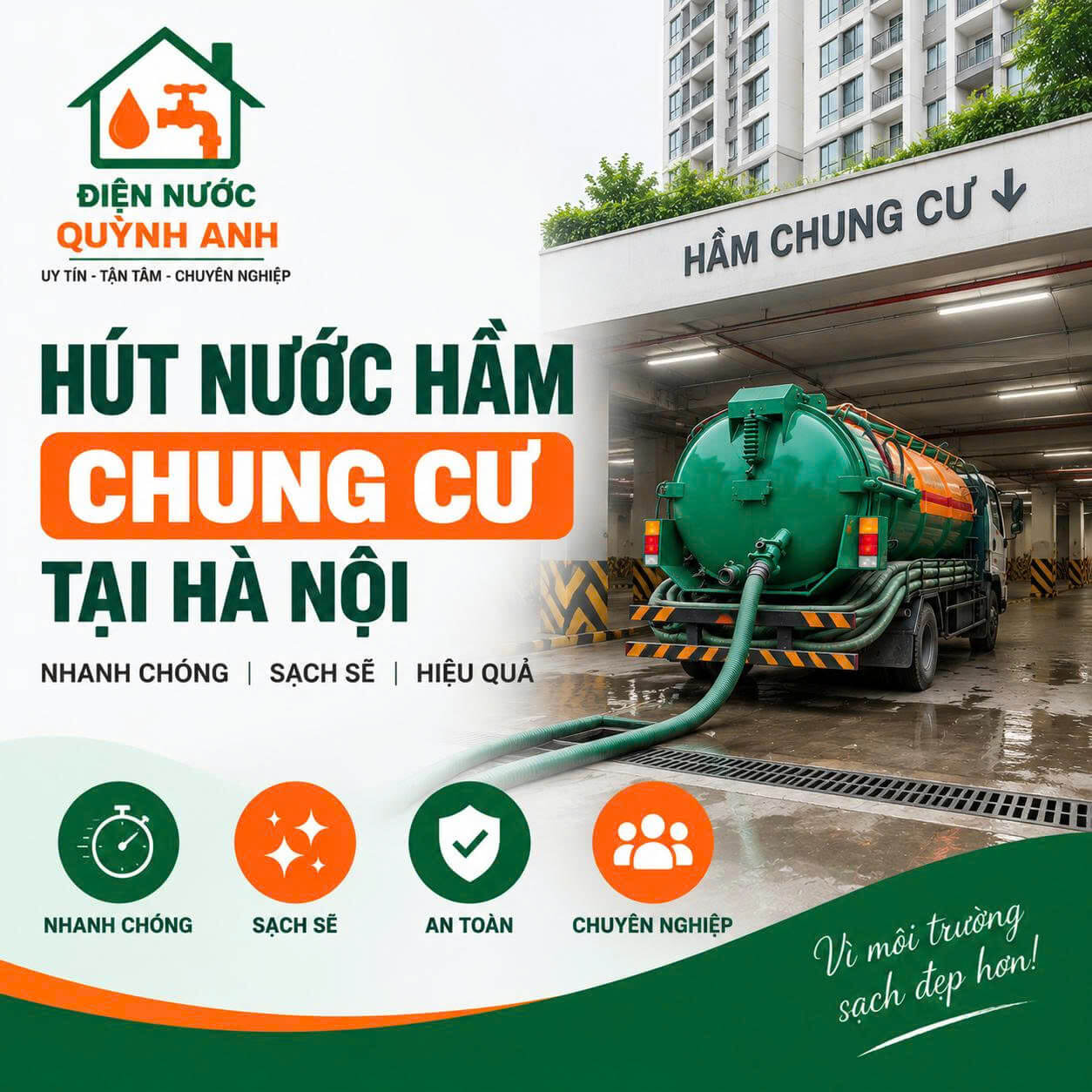 Hút Nước Hầm Chung Cư ở Tại Hà Nội
