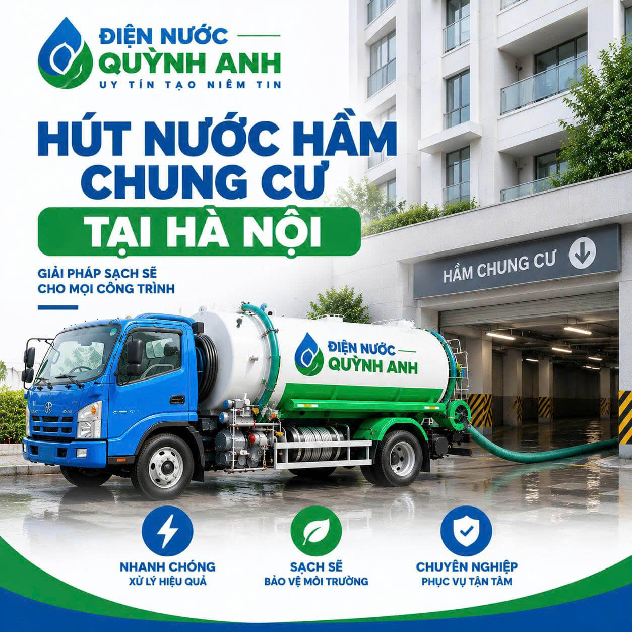 Hút Nước Hầm Chung Cư