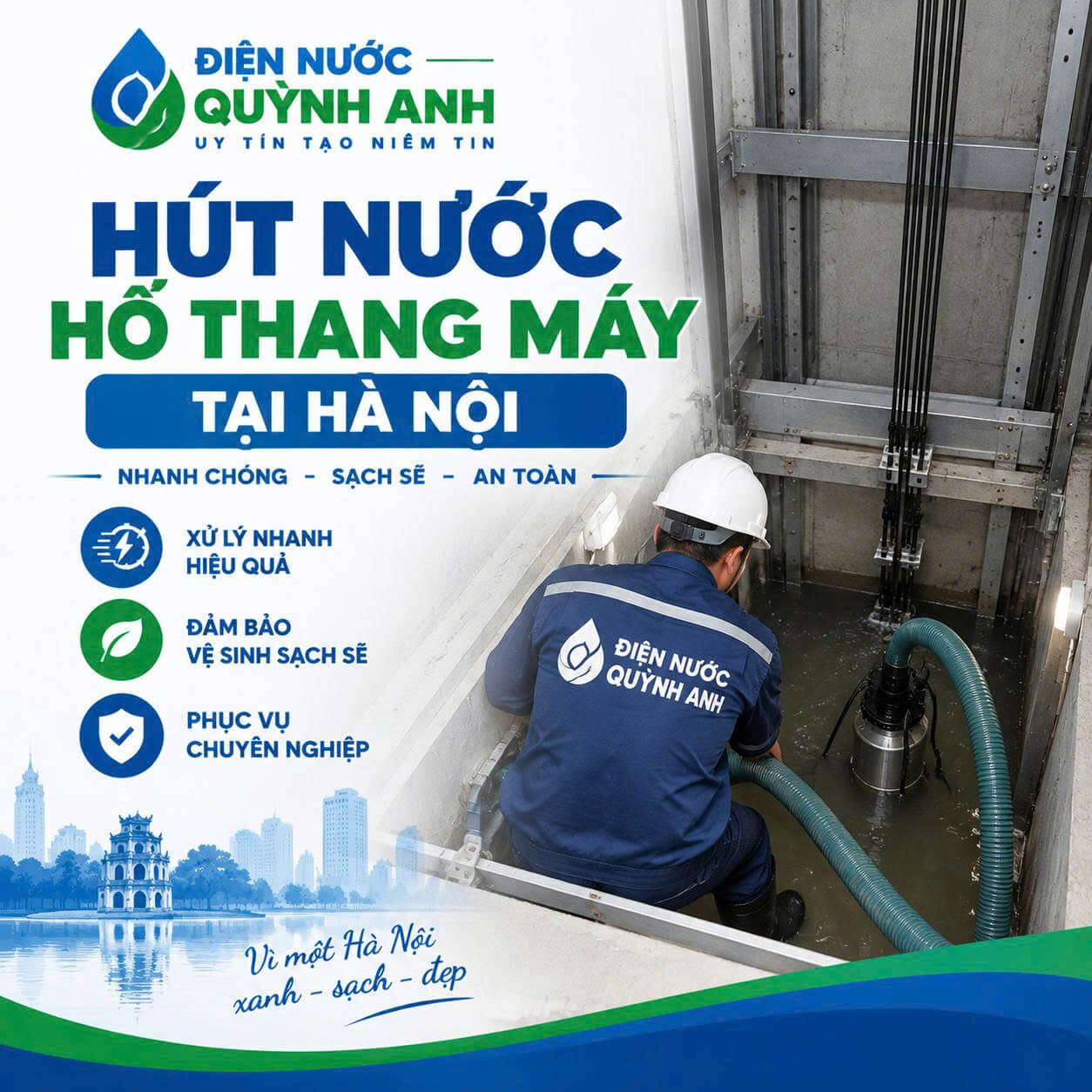 Hút Nước Hố Thang Máy Tại Hà Nội