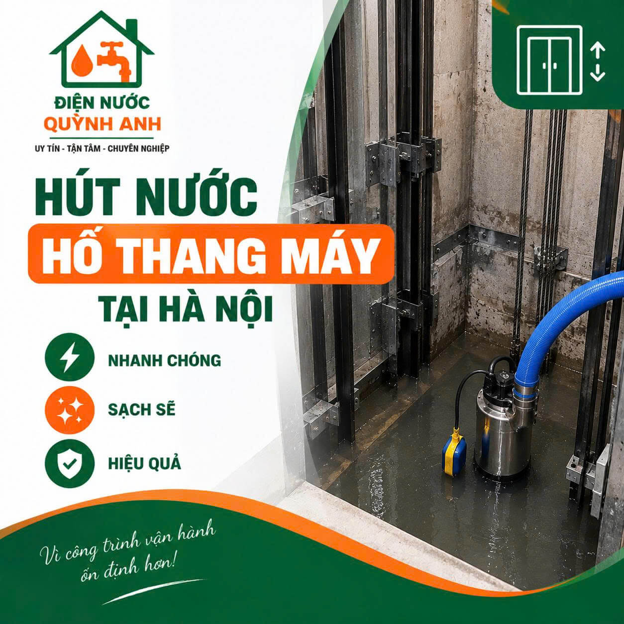Hút Nước Hố Thang Máy ở Tại Hà Nội