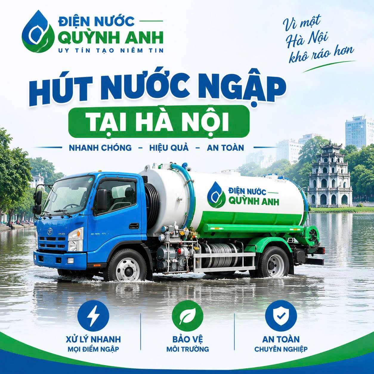 Hút Nước Ngập ở Hà Nội